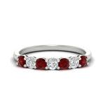 Load image into Gallery viewer, 0.75-carat-round-7-ruby-wedding-ring-band-in-white-gold-FD8008B7GRUDR-0.75CT-NL-WG
