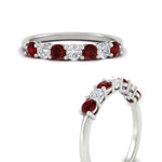 Load image into Gallery viewer, 0.75-carat-round-7-ruby-wedding-ring-band-in-white-gold-FD8008B7GRUDRANGLE3-0.75CT-NL-WG
