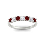 Load image into Gallery viewer, 0.75-carat-round-7-ruby-wedding-ring-band-in-white-gold-FD8008B7GRUDRANGLE5-0.75CT-NL-WG

