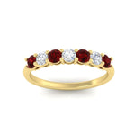 Load image into Gallery viewer, 0.75-carat-round-7-ruby-wedding-ring-band-in-yellow-gold-FD8008B7GRUDRANGLE5-0.75CT-NL-YG
