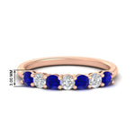 Load image into Gallery viewer, 0.75-carat-round-7-sapphire-wedding-ring-band-in-rose-gold-FD8008B7GSABL-0.75CT-NL-RG-HW
