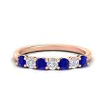 Load image into Gallery viewer, 0.75-carat-round-7-sapphire-wedding-ring-band-in-rose-gold-FD8008B7GSABL-0.75CT-NL-RG
