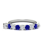 Load image into Gallery viewer, 0.75-carat-round-7-sapphire-wedding-ring-band-in-white-gold-FD8008B7GSABL-0.75CT-NL-WG-HW
