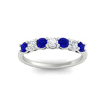Load image into Gallery viewer, 0.75-carat-round-7-sapphire-wedding-ring-band-in-white-gold-FD8008B7GSABLANGLE5-0.75CT-NL-WG

