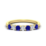 Load image into Gallery viewer, 0.75-carat-round-7-sapphire-wedding-ring-band-in-yellow-gold-FD8008B7GSABL-0.75CT-NL-YG
