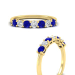 Load image into Gallery viewer, 0.75-carat-round-7-sapphire-wedding-ring-band-in-yellow-gold-FD8008B7GSABLANGLE3-0.75CT-NL-YG
