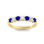Load image into Gallery viewer, 0.75-carat-round-7-sapphire-wedding-ring-band-in-yellow-gold-FD8008B7GSABLANGLE5-0.75CT-NL-YG
