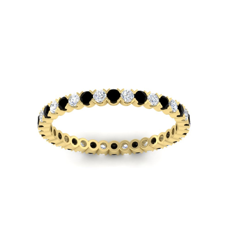 0.75-carat-round-cut-bezel-set-diamond-and-black-diamond-eternity-wedding-band-in-yellow-gold-FD8072ROBGBLACKANGLE5-0.72CT-NL-YG?v=1774347027