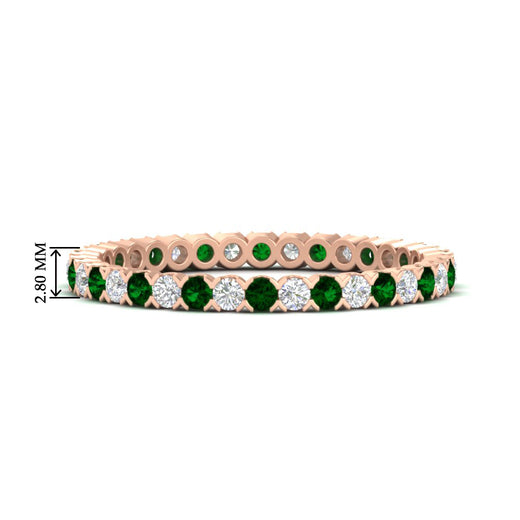 0.75-carat-round-cut-bezel-set-diamond-and-emerald-eternity-wedding-band-in-rose-gold-FD8072ROBGEMGR-0.72CT-NL-RG-HW?v=1774347027