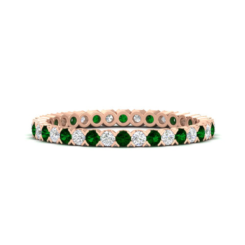 0.75-carat-round-cut-bezel-set-diamond-and-emerald-eternity-wedding-band-in-rose-gold-FD8072ROBGEMGR-0.72CT-NL-RG?v=1774347027