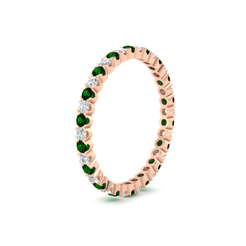 0.75-carat-round-cut-bezel-set-diamond-and-emerald-eternity-wedding-band-in-rose-gold-FD8072ROBGEMGRANGLE2-0.72CT-NL-RG?v=1774347027