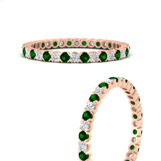 0.75-carat-round-cut-bezel-set-diamond-and-emerald-eternity-wedding-band-in-rose-gold-FD8072ROBGEMGRANGLE3-0.72CT-NL-RG?v=1774347027