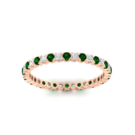 0.75-carat-round-cut-bezel-set-diamond-and-emerald-eternity-wedding-band-in-rose-gold-FD8072ROBGEMGRANGLE5-0.72CT-NL-RG?v=1774347027