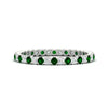 Load image into Gallery viewer, 0.75-carat-round-cut-bezel-set-diamond-and-emerald-eternity-wedding-band-in-white-gold-FD8072ROBGEMGR-0.72CT-NL-WG?v=1774347027