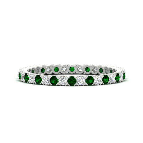 0.75-carat-round-cut-bezel-set-diamond-and-emerald-eternity-wedding-band-in-white-gold-FD8072ROBGEMGR-0.72CT-NL-WG?v=1774347027