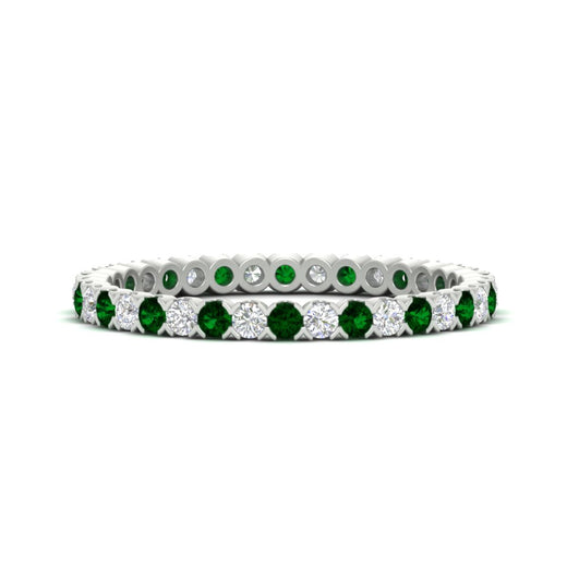 0.75-carat-round-cut-bezel-set-diamond-and-emerald-eternity-wedding-band-in-white-gold-FD8072ROBGEMGR-0.72CT-NL-WG?v=1774347027