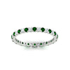 Load image into Gallery viewer, 0.75-carat-round-cut-bezel-set-diamond-and-emerald-eternity-wedding-band-in-white-gold-FD8072ROBGEMGRANGLE5-0.72CT-NL-WG?v=1774347027