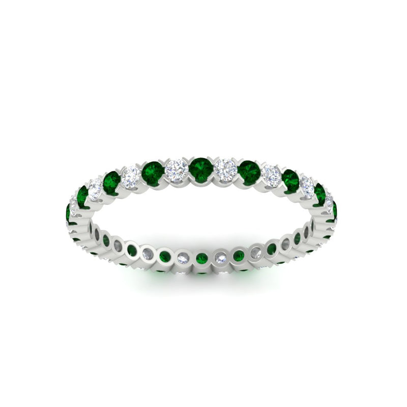 0.75-carat-round-cut-bezel-set-diamond-and-emerald-eternity-wedding-band-in-white-gold-FD8072ROBGEMGRANGLE5-0.72CT-NL-WG?v=1774347027