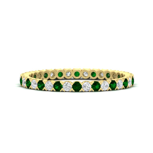 0.75-carat-round-cut-bezel-set-diamond-and-emerald-eternity-wedding-band-in-yellow-gold-FD8072ROBGEMGR-0.72CT-NL-YG?v=1774347027