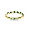 Load image into Gallery viewer, 0.75-carat-round-cut-bezel-set-diamond-and-emerald-eternity-wedding-band-in-yellow-gold-FD8072ROBGEMGRANGLE5-0.72CT-NL-YG?v=1774347027