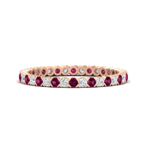 0.75-carat-round-cut-bezel-set-diamond-and-pink-sapphire-eternity-wedding-band-in-rose-gold-FD8072ROBGSADRPI-0.72CT-NL-RG?v=1774347027
