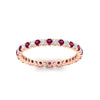 Load image into Gallery viewer, 0.75-carat-round-cut-bezel-set-diamond-and-pink-sapphire-eternity-wedding-band-in-rose-gold-FD8072ROBGSADRPIANGLE5-0.72CT-NL-RG?v=1774347027