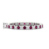Load image into Gallery viewer, 0.75-carat-round-cut-bezel-set-diamond-and-pink-sapphire-eternity-wedding-band-in-white-gold-FD8072ROBGSADRPI-0.72CT-NL-WG-HW?v=1774347027