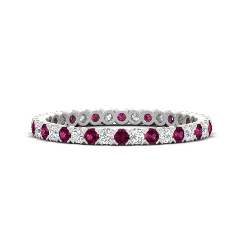 0.75-carat-round-cut-bezel-set-diamond-and-pink-sapphire-eternity-wedding-band-in-white-gold-FD8072ROBGSADRPI-0.72CT-NL-WG?v=1774347027