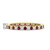 Load image into Gallery viewer, 0.75-carat-round-cut-bezel-set-diamond-and-pink-sapphire-eternity-wedding-band-in-yellow-gold-FD8072ROBGSADRPI-0.72CT-NL-YG-HW?v=1774347027
