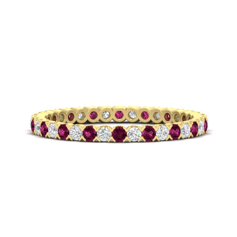 0.75-carat-round-cut-bezel-set-diamond-and-pink-sapphire-eternity-wedding-band-in-yellow-gold-FD8072ROBGSADRPI-0.72CT-NL-YG?v=1774347027