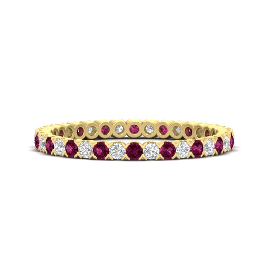 0.75-carat-round-cut-bezel-set-diamond-and-pink-sapphire-eternity-wedding-band-in-yellow-gold-FD8072ROBGSADRPI-0.72CT-NL-YG?v=1774347027