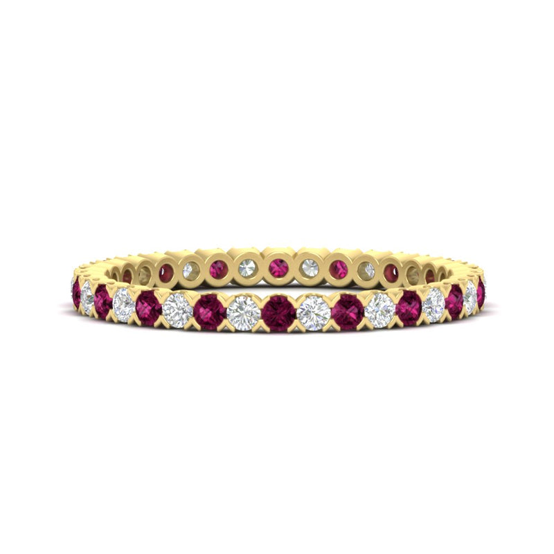 0.75-carat-round-cut-bezel-set-diamond-and-pink-sapphire-eternity-wedding-band-in-yellow-gold-FD8072ROBGSADRPI-0.72CT-NL-YG?v=1774347027