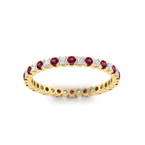 0.75-carat-round-cut-bezel-set-diamond-and-pink-sapphire-eternity-wedding-band-in-yellow-gold-FD8072ROBGSADRPIANGLE5-0.72CT-NL-YG?v=1774347027