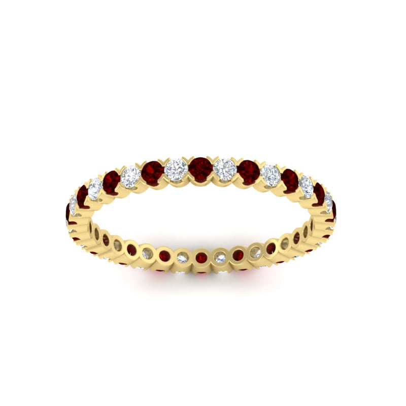 0.75-carat-round-cut-bezel-set-diamond-and-ruby-eternity-wedding-band-in-yellow-gold-FD8072ROBGRUDRANGLE5-0.72CT-NL-YG?v=1774347027