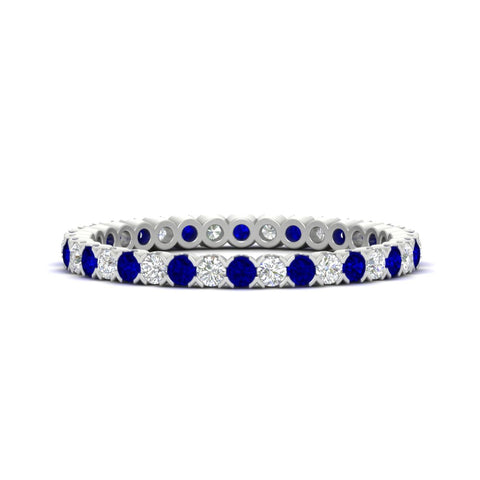 0.75-carat-round-cut-bezel-set-diamond-and-sapphire-eternity-wedding-band-in-white-gold-FD8072ROBGSABL-0.72CT-NL-WG?v=1774347027