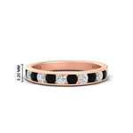 Load image into Gallery viewer, 0.75-carat-round-diamond-channel-set-anniversary-ring-with-black-diamond-in-rose-gold-FDWB5242ROGBALCK-0.75CT-NL-RG-HW
