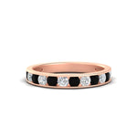 Load image into Gallery viewer, 0.75-carat-round-diamond-channel-set-anniversary-ring-with-black-diamond-in-rose-gold-FDWB5242ROGBALCK-0.75CT-NL-RG
