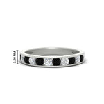 Load image into Gallery viewer, 0.75-carat-round-diamond-channel-set-anniversary-ring-with-black-diamond-in-white-gold-FDWB5242ROGBALCK-0.75CT-NL-WG-HW
