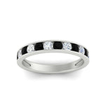 Load image into Gallery viewer, 0.75-carat-round-diamond-channel-set-anniversary-ring-with-black-diamond-in-white-gold-FDWB5242ROGBLACKANGLE5-0.75CT-NL-WG
