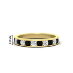 Load image into Gallery viewer, 0.75-carat-round-diamond-channel-set-anniversary-ring-with-black-diamond-in-yellow-gold-FDWB5242ROGBALCK-0.75CT-NL-YG-HW
