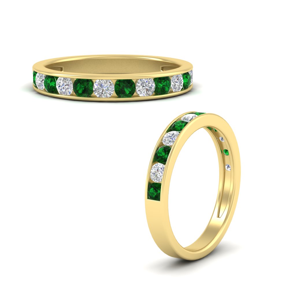 0.75-carat-round-diamond-channel-set-anniversary-ring-with-emerald-in-yellow-gold-FDWB5242ROGEMGRANGLE3-0.75CT-NL-YG