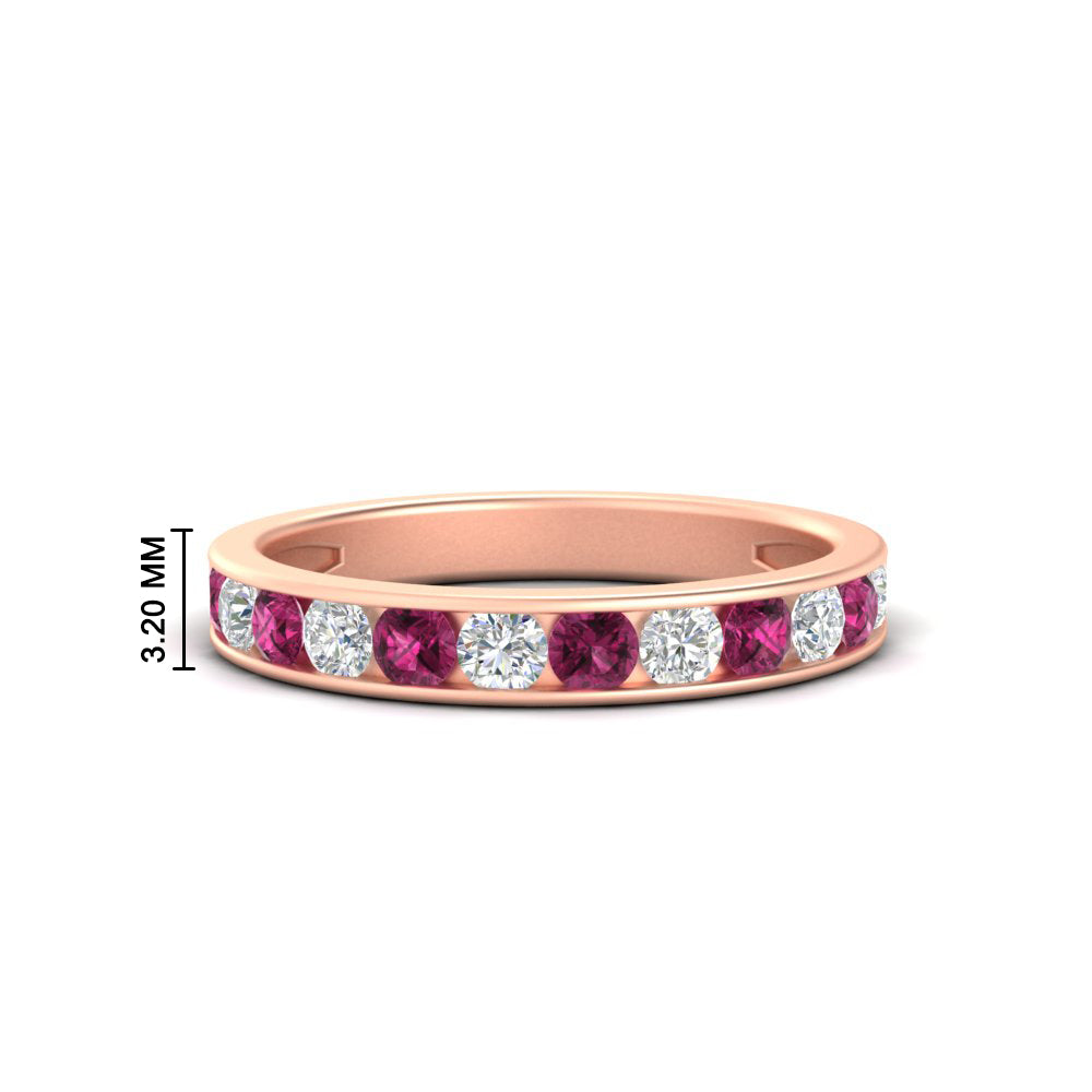 0.75-carat-round-diamond-channel-set-anniversary-ring-with-pink-sapphire-in-rose-gold-FDWB5242ROGSADRPI-0.75CT-NL-RG-HW
