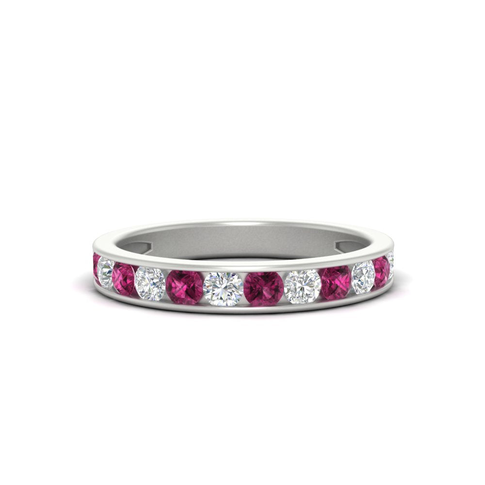 0.75-carat-round-diamond-channel-set-anniversary-ring-with-pink-sapphire-in-white-gold-FDWB5242ROGSADRPI-0.75CT-NL-WG