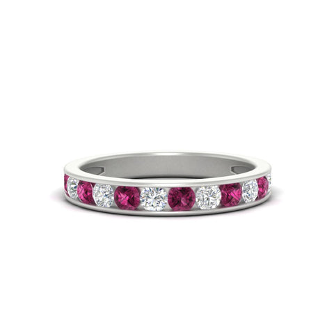 0.75-carat-round-diamond-channel-set-anniversary-ring-with-pink-sapphire-in-white-gold-FDWB5242ROGSADRPI-0.75CT-NL-WG