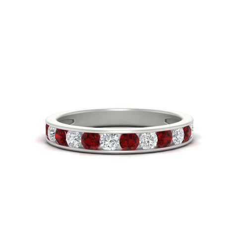 0.75-carat-round-diamond-channel-set-anniversary-ring-with-ruby-in-white-gold-FDWB5242ROGRUDR-0.75CT-NL-WG