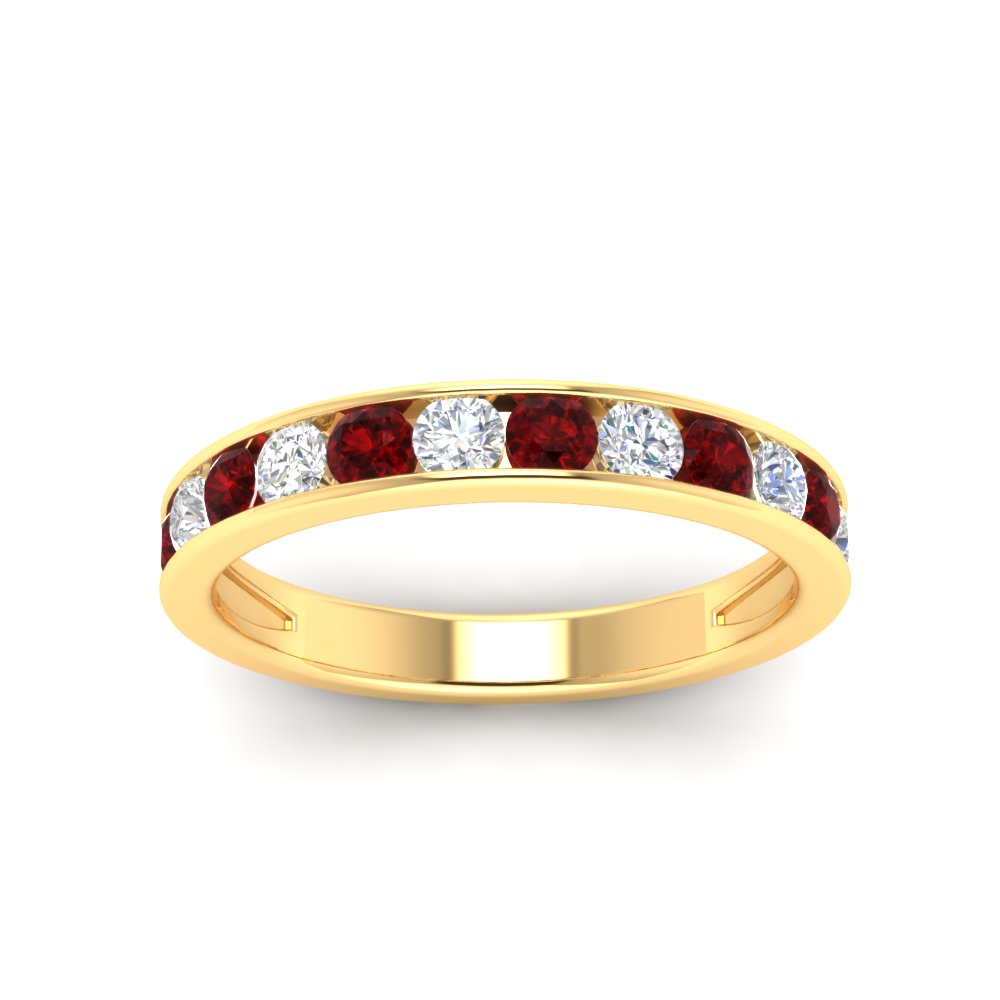 0.75-carat-round-diamond-channel-set-anniversary-ring-with-ruby-in-yellow-gold-FDWB5242ROGRUDRANGLE5-0.75CT-NL-YG