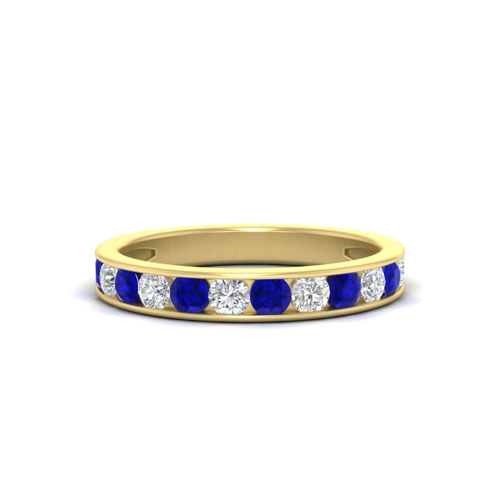 0.75-carat-round-diamond-channel-set-anniversary-ring-with-sapphire-in-yellow-gold-FDWB5242ROGSABL-0.75CT-NL-YG