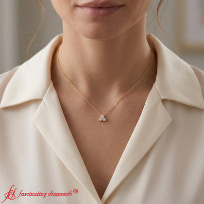 0.75 Carat Round Diamond Trio Pendant Necklace
