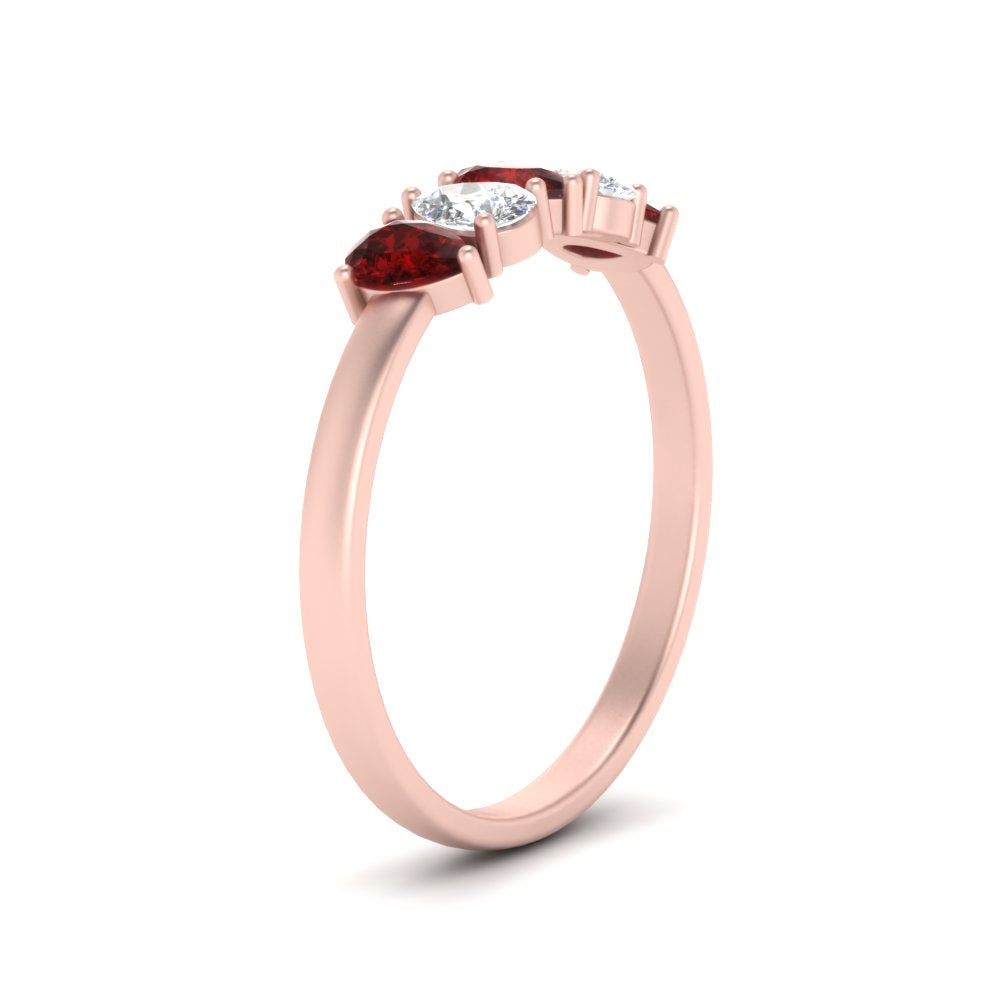 0.75-carat-ruby-5-stone-wedding-band-teardrop-rose-gold-FD8294B-0.15CTGRUDRANGLE3-NL-RG
