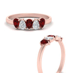 Load image into Gallery viewer, 0.75-carat-ruby-5-stone-wedding-band-teardrop-rose-gold-FD8294B-0.15CTGRUDRANGLE3-NL-RG
